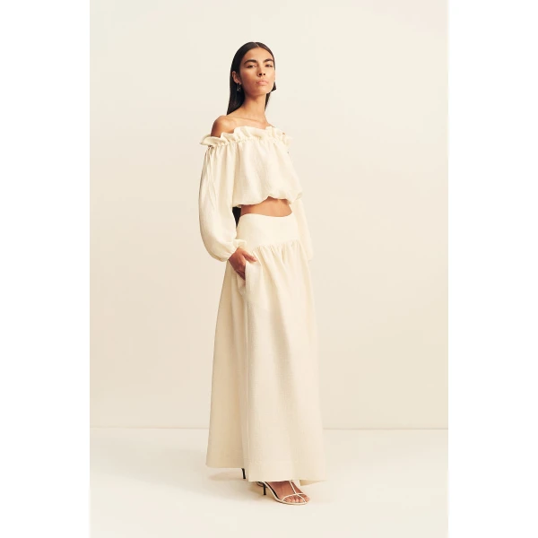 Shona Joy Jasper Linen Blend Maxi Skirt - Resin - Skirts - Australian Luxury Eventwear at Luxury Shoes 