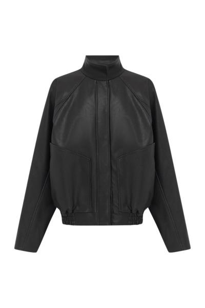 Shona Joy Kennedy Funnel Neck Faux Leather Jacket - Black - Jackets - Australian Luxury Eventwear at Luxury Shoes 