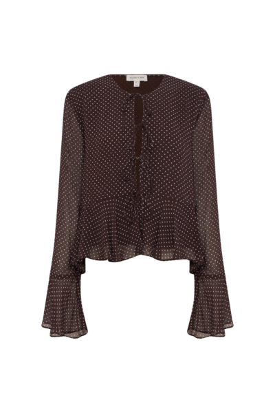 Shona Joy Maddox Long Sleeve Ruffle Top - Tops - Australian Luxury Eventwear at Luxury Shoes 