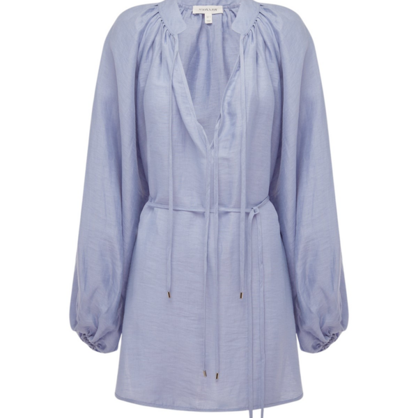 Shona Joy Marlowe Linen Blend Mini Dress - Chambray - Dresses - Australian Luxury Eventwear at Luxury Shoes 
