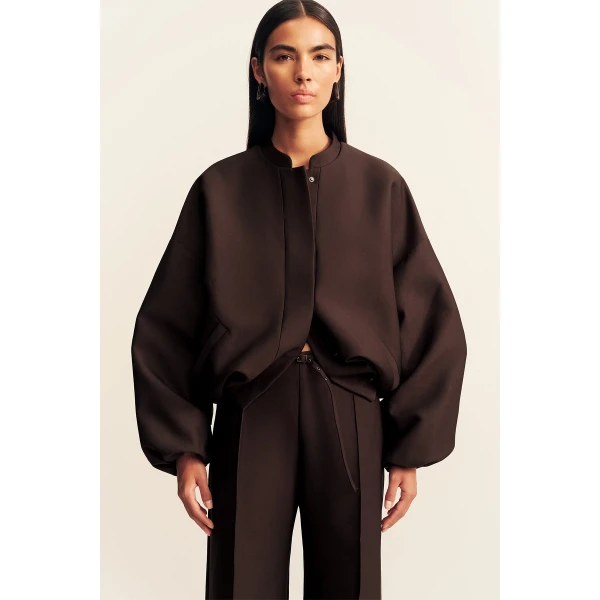 Shona Joy Otis Bomber Jacket - Ristretto - Jackets - Australian Luxury Eventwear at Luxury Shoes 
