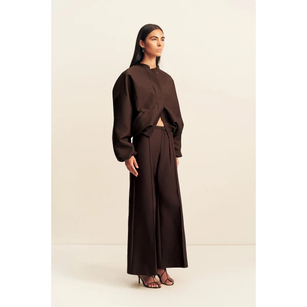 Shona Joy Otis Bomber Jacket - Ristretto - Jackets - Australian Luxury Eventwear at Luxury Shoes 
