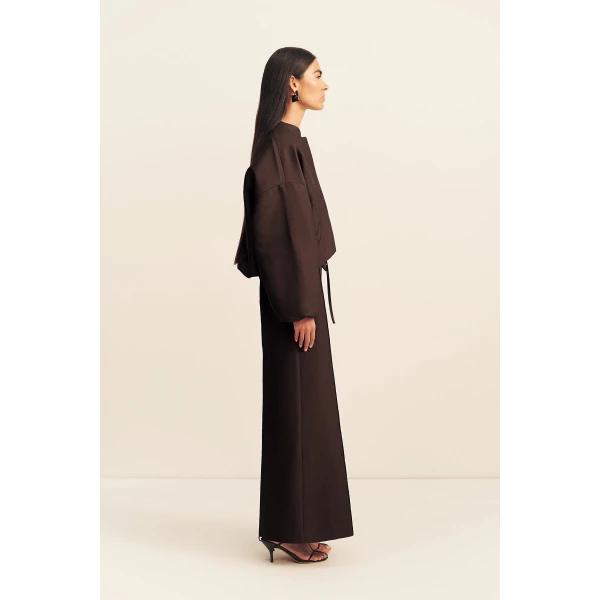 Shona Joy Otis Wide Leg Belted Pant - Ristretto - Pants - Australian Luxury Eventwear at Luxury Shoes 