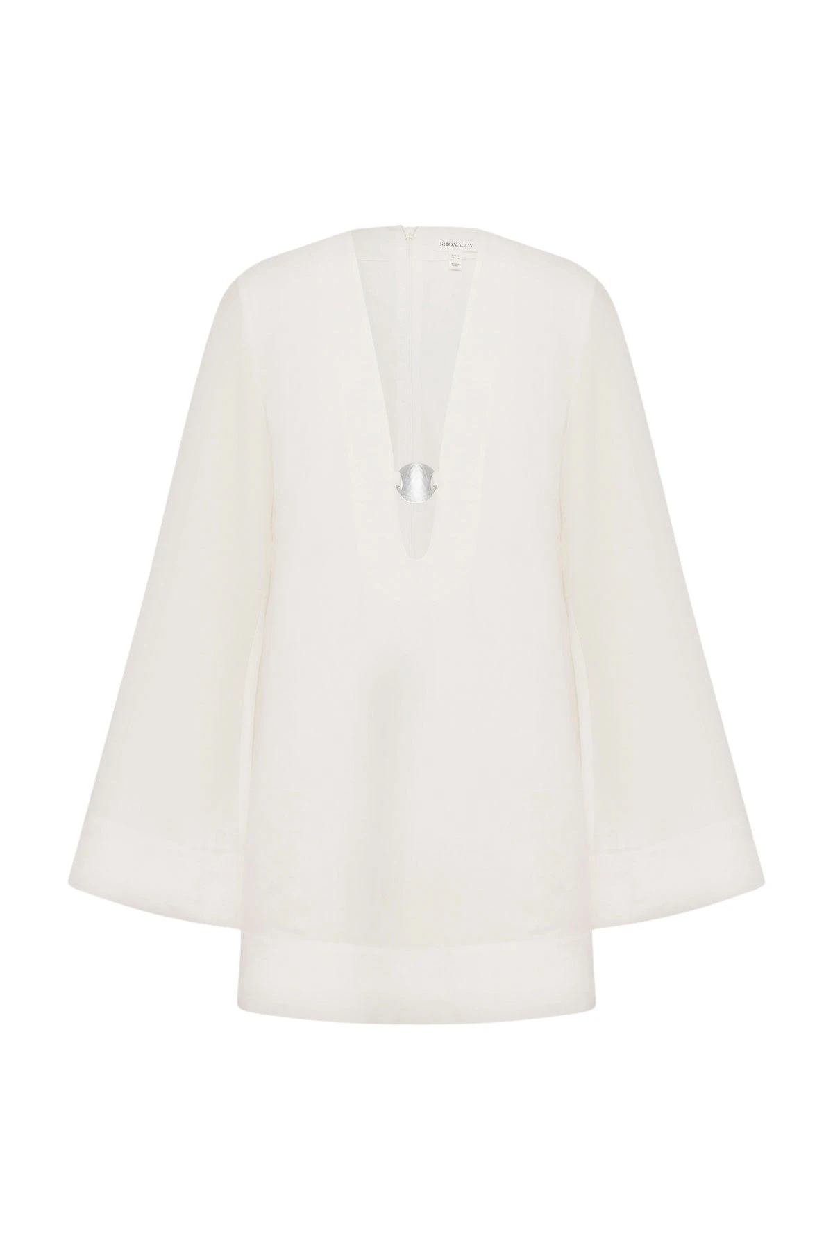 Shona-Joy-Paloma-Plunged-Long-Sleeve-Mini-Dress-Ivory-coveti49733_nobg Shona Joy Paloma Plunged Long Sleeve Mini Dress - Ivory - Dresses - Australian Luxury Eventwear at Luxury Shoes
