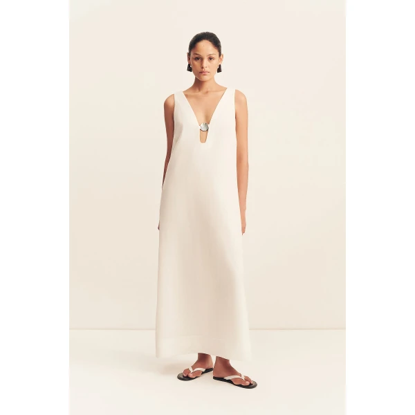 Shona Joy Paloma Plunged Maxi Dress - Ivory - Dresses - Australian Luxury Eventwear at Luxury Shoes 