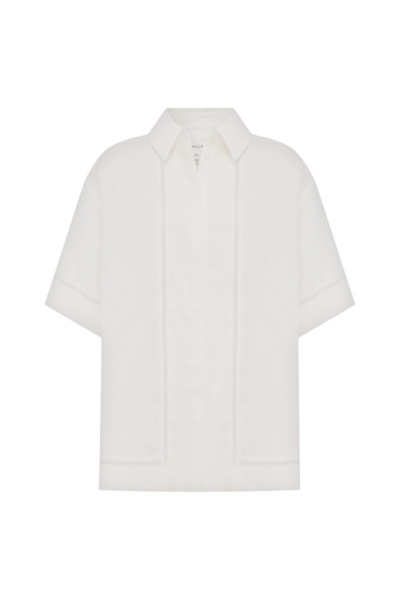 Shona Joy Tommy Linen Shirt - Ivory - Tops - Australian Luxury Eventwear at Luxury Shoes 