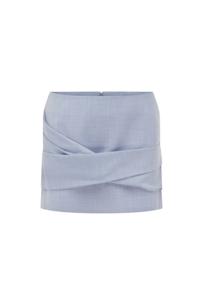 Shona Joy asher draped mini skirt - chambray blue - Skirts - Australian Luxury Eventwear at Luxury Shoes 