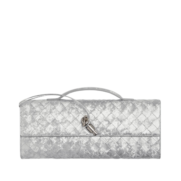 Khaite Women's Andiamo Clutch in Silver - Silver Clutch Bags - The Lotus Tote Bag - Shop at Luxury Shoes 