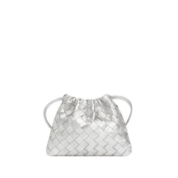 Khaite Women's Small Dustbag in Silver - Silver Shoulder & Crossbody Bags - The Lotus Tote Bag - Shop at Luxury Shoes 