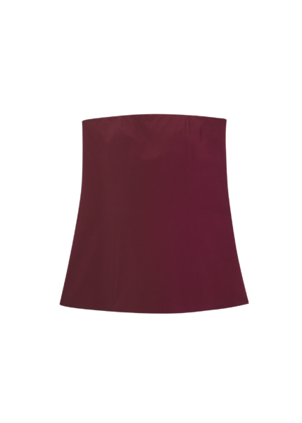 The Frankie Shop Abbie Strapless Top - Burgundy - Oversized Minimalist Jackets in Red - Shop at Luxury Shoes 