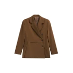 The Frankie Shop Antwerp Wrap Blazer - Brown - Oversized Minimalist Jackets in Beige - Shop at Luxury Shoes 