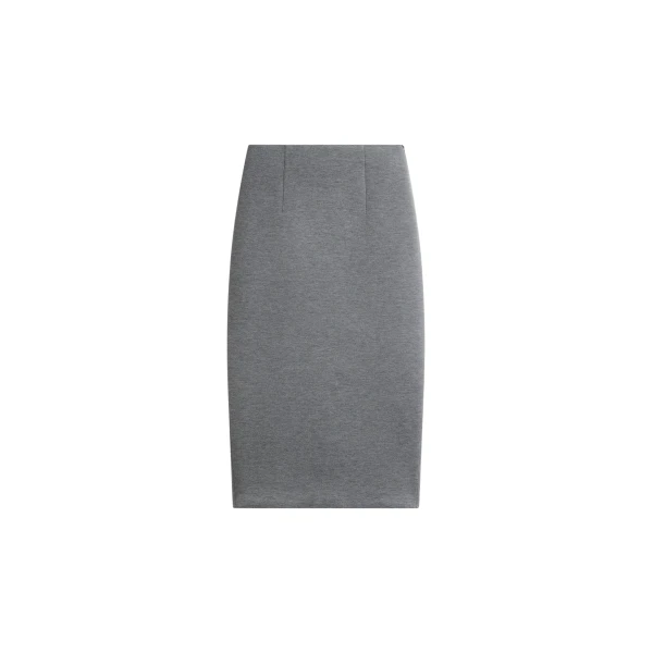 The Frankie Shop Anya Neoprene Midi Skirt - Grey Melange - Oversized Minimalist Skirts in Grey - Shop at Luxury Shoes 
