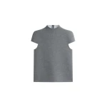 The Frankie Shop Anya Neoprene Sculpted Sleeve Top - Grey Melange - Oversized Minimalist Tops in Grey - Shop at Luxury Shoes 