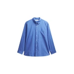 The Frankie Shop Bijnor Oxford Shirt - Blue - Oversized Minimalist Tops in Blue - Shop at Luxury Shoes 