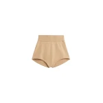 The Frankie Shop Bresica Knit Hot Pants - Camel - Oversized Minimalist Shorts in Beige - Shop at Luxury Shoes 