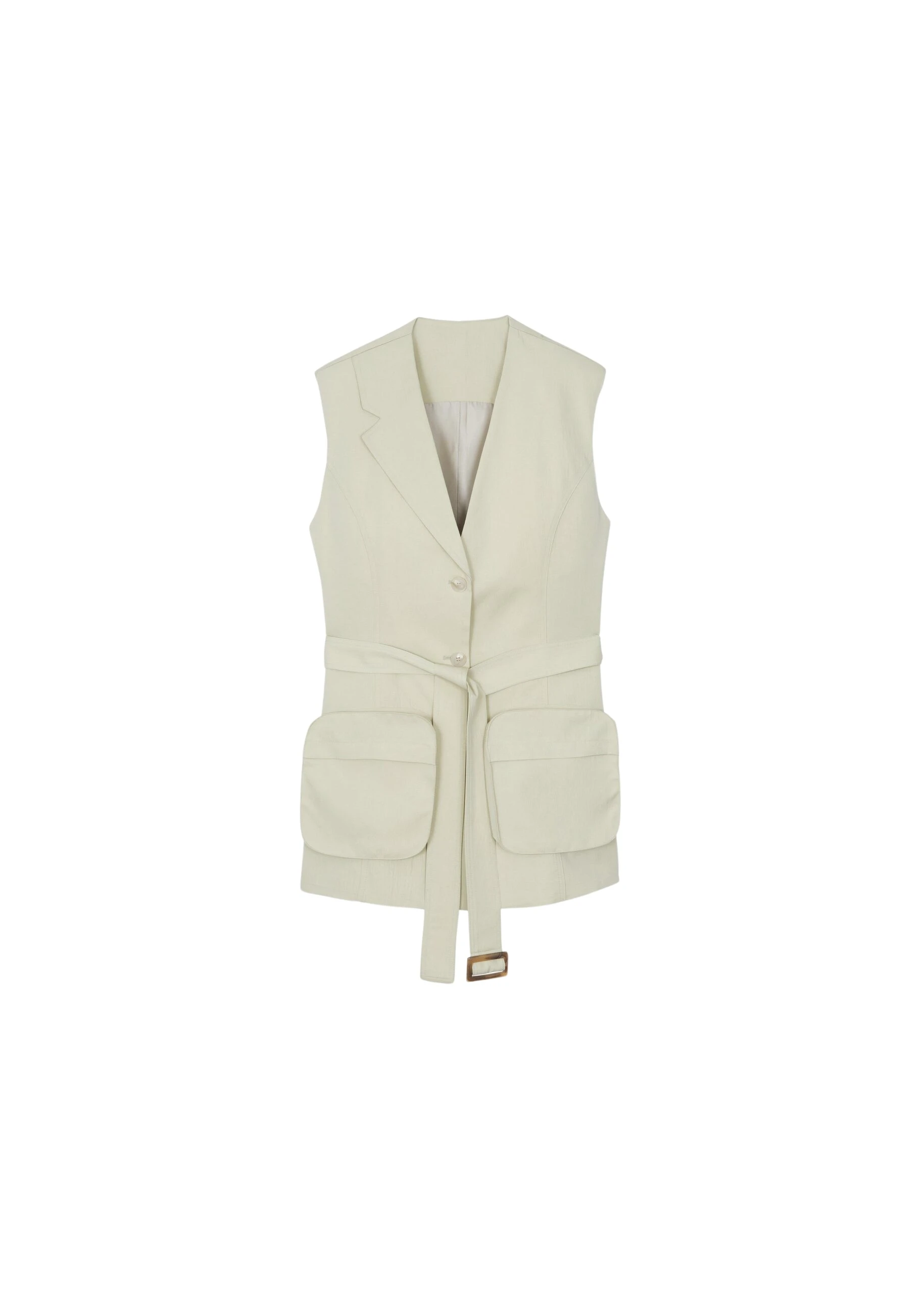 The-Frankie-Shop-Carral-Belted-Vest-Pale-Green-coveti-scaled85029_nobg The Frankie Shop Carral Belted Vest - Pale Green - Oversized Minimalist Jackets in Green - Shop at Luxury Shoes