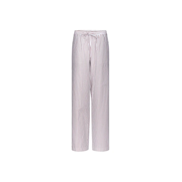 The Frankie Shop Cisco Striped Cotton Trousers - Dark Red/Light Blue - Oversized Minimalist Pants in Multicolour - Shop at Luxury Shoes 