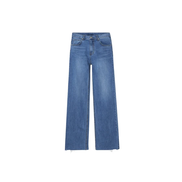The Frankie Shop Dalston Jeans - Medium Wash - Oversized Minimalist Pants in Grey - Shop at Luxury Shoes 