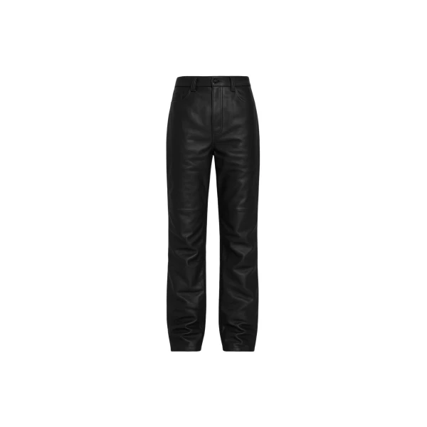 The Frankie Shop Dalston Leather Pants - Black - Oversized Minimalist Pants in Black - Shop at Luxury Shoes 