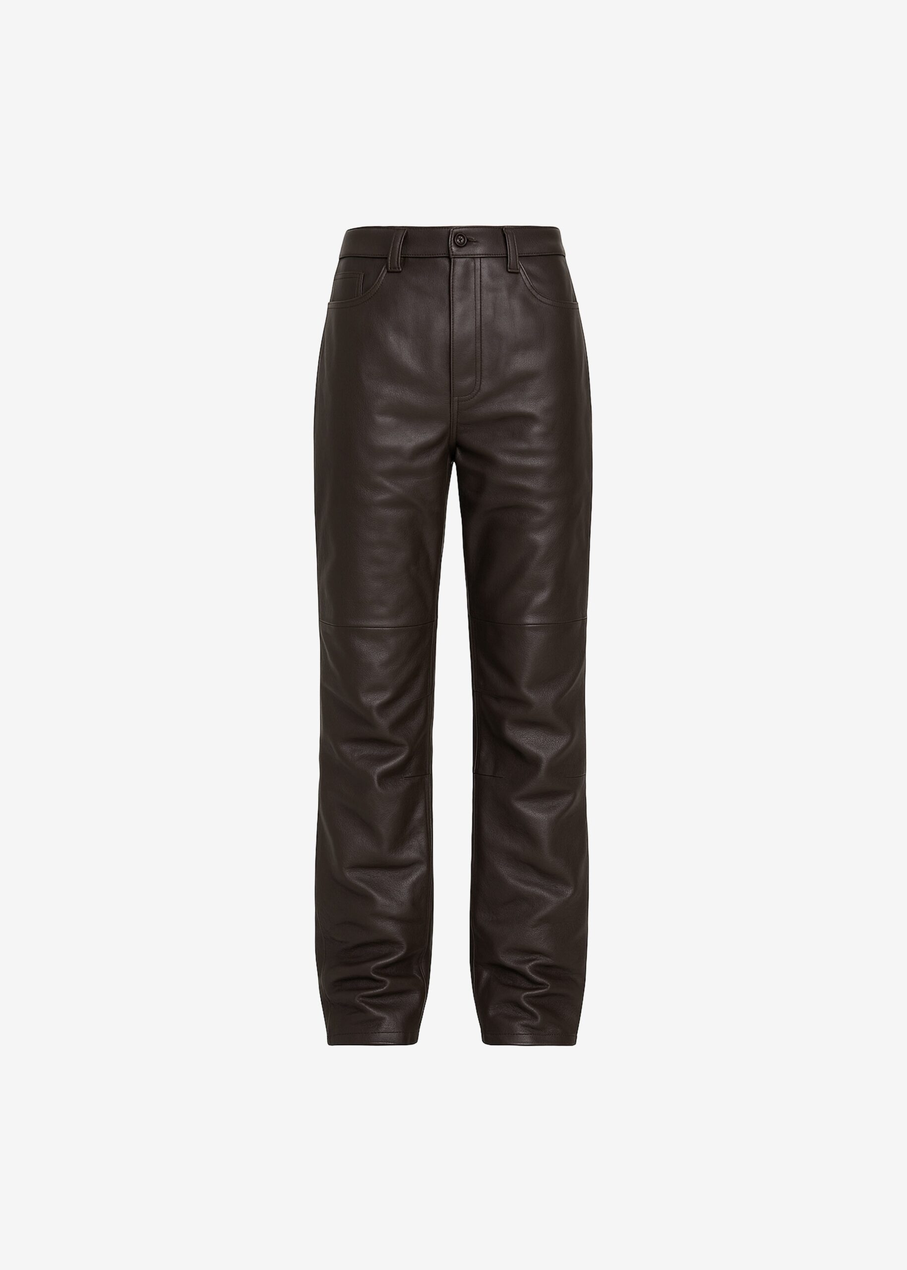 Dalston Leather Pants - Vintage Brown by The Frankie Shop - Pants The Frankie Shop Dalston Leather Pants - Vintage Brown - Oversized Minimalist Pants in Beige - Shop at Luxury Shoes