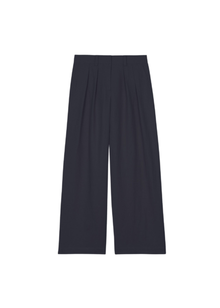 The Frankie Shop Daytona Pleated Trousers - Navy - Oversized Minimalist Pants in Blue - Shop at Luxury Shoes 