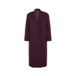 The Frankie Shop Delphina Long Coat - Burgundy - Oversized Minimalist Coats in Red - Shop at Luxury Shoes 
