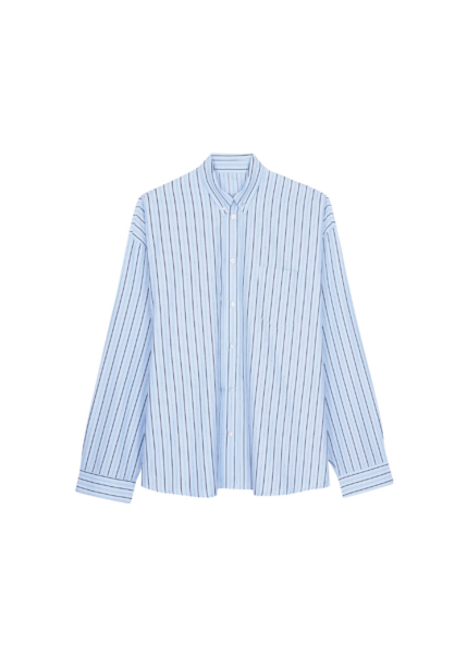 The Frankie Shop Drimna Shirt - Blue Stripe - Oversized Minimalist Tops in Multicolour - Shop at Luxury Shoes 