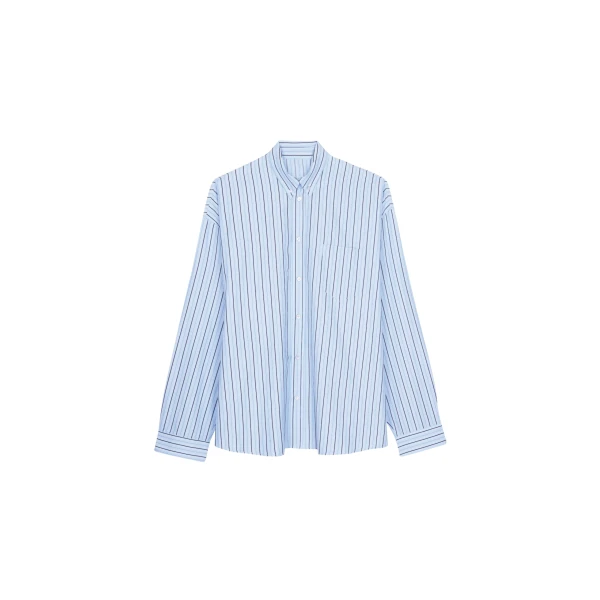 The Frankie Shop Drimna Shirt - Blue Stripe - Oversized Minimalist Tops in Multicolour - Shop at Luxury Shoes 