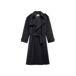 The Frankie Shop Dursley Tailored Trench Coat - Black - Oversized Minimalist Coats in Black - Shop at Luxury Shoes 