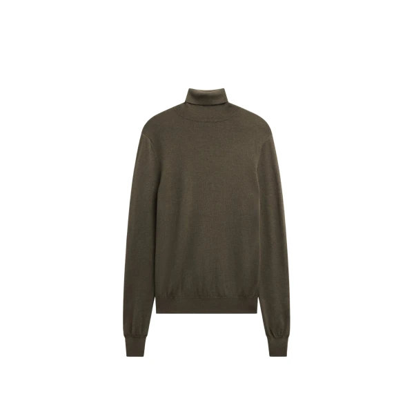 The Frankie Shop Eve Thin Turtleneck Sweater - Olive - Oversized Minimalist Knitwear in Green - Shop at Luxury Shoes 