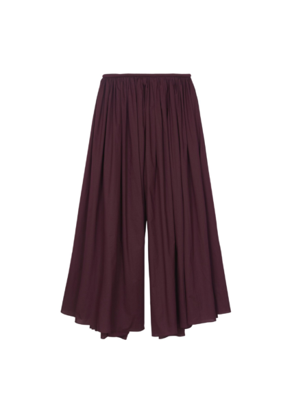 The Frankie Shop Gaeta Wide Corded Waistband Culottes - Burgundy - Oversized Minimalist Pants in Red - Shop at Luxury Shoes 