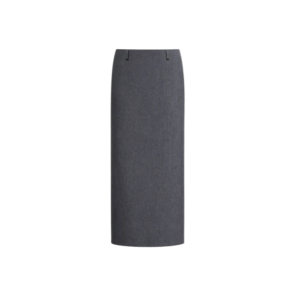 The Frankie Shop Gema Pencil Skirt - Dark Grey Melange - Oversized Minimalist Skirts in Grey - Shop at Luxury Shoes 
