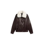 The Frankie Shop Gemonio Faux Leather Jacket - Brown - Oversized Minimalist Jackets in Beige - Shop at Luxury Shoes 
