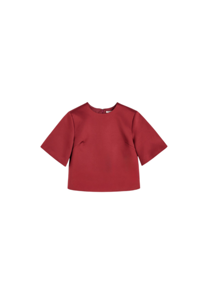 The Frankie Shop Hania Top - Cabernet - Oversized Minimalist Tops in Red - Shop at Luxury Shoes 