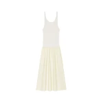 The Frankie Shop Iliya Drop Waist Maxi Dress - Cream - Oversized Minimalist Dresses in Ivory - Shop at Luxury Shoes 