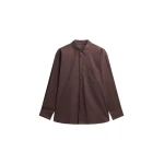 The Frankie Shop Jorhat Shirt - Dark Brown - Oversized Minimalist Tops in Beige - Shop at Luxury Shoes 