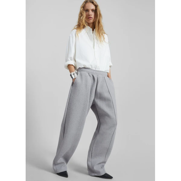 The Frankie Shop Keane Tapered Sweatpants - Grey - Oversized Minimalist Pants in Grey - Shop at Luxury Shoes 