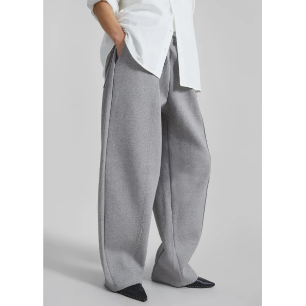The Frankie Shop Keane Tapered Sweatpants - Grey - Oversized Minimalist Pants in Grey - Shop at Luxury Shoes 