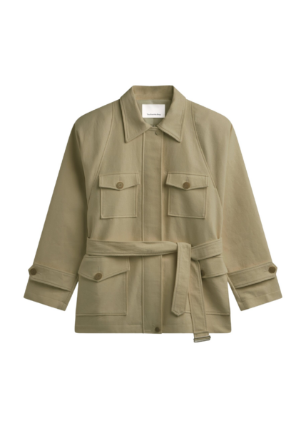 The Frankie Shop Kelia Padded Utility Jacket - Sage - Oversized Minimalist Jackets in Green - Shop at Luxury Shoes 