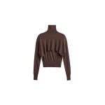 The Frankie Shop Lausanne Cashmere Detachable Layered Knit Set - Brown - Oversized Minimalist Knitwear in Beige - Shop at Luxury Shoes 