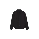 The Frankie Shop Lui Organic Cotton Shirt - Black - Oversized Minimalist Tops in Black - Shop at Luxury Shoes 
