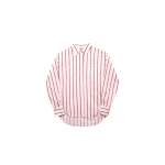The Frankie Shop Lui Striped Cotton Shirt - White/Red Stripe - Oversized Minimalist Tops in Multicolour - Shop at Luxury Shoes 