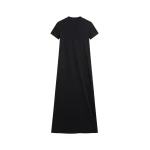 The Frankie Shop Malo T-Shirt Dress - Black - Oversized Minimalist Dresses in Black - Shop at Luxury Shoes 