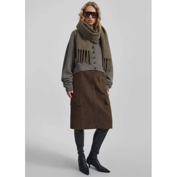 The Frankie Shop Mayenne Cargo Skirt - Brown - Oversized Minimalist Skirts in Beige - Shop at Luxury Shoes 