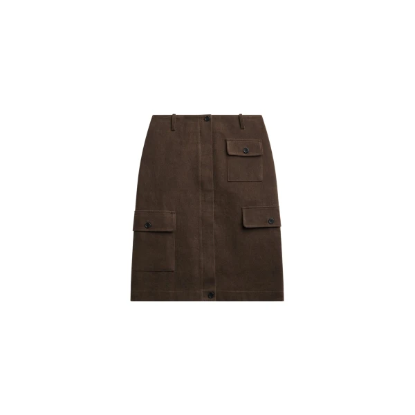The Frankie Shop Mayenne Cargo Skirt - Brown - Oversized Minimalist Skirts in Beige - Shop at Luxury Shoes 