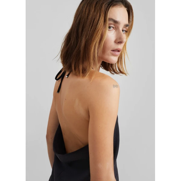 The Frankie Shop Melwin Halter Vest - Black - Oversized Minimalist Tops in Black - Shop at Luxury Shoes 