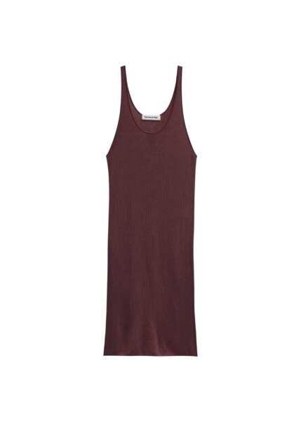 The Frankie Shop Miami Knit Mini Dress - Burgundy - Oversized Minimalist Dresses in Red - Shop at Luxury Shoes 