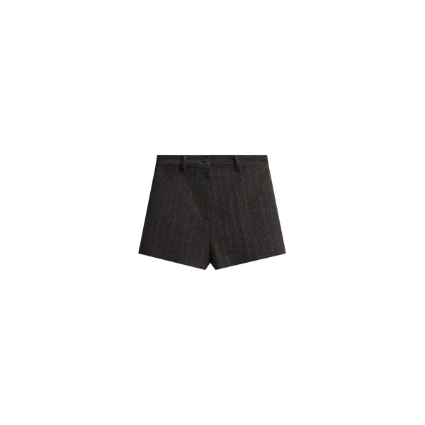 The Frankie Shop Natick Hot Pants - Charcoal Multi Stripe - Oversized Minimalist Shorts in Multicolour - Shop at Luxury Shoes 