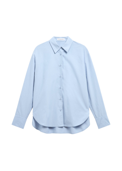 The Frankie Shop Ornella Side Button-Up Shirt - Light Blue - Oversized Minimalist Tops in Blue - Shop at Luxury Shoes 