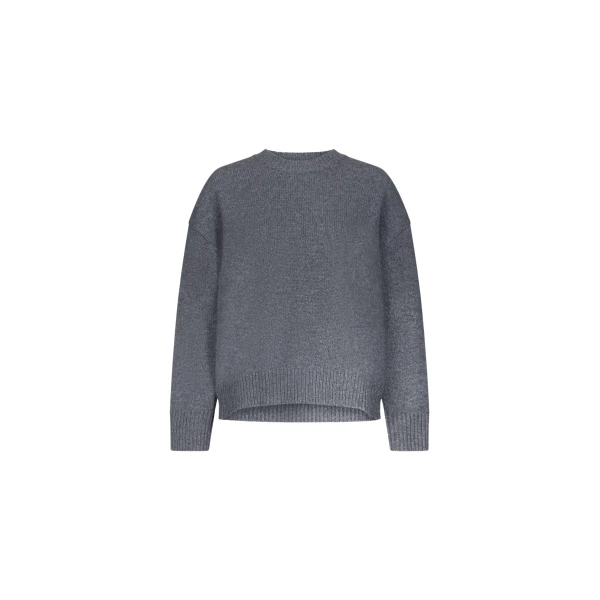The Frankie Shop Pia Oversized Cashmere Sweater - Anthracite Melange - Oversized Minimalist Knitwear in Grey - Shop at Luxury Shoes 
